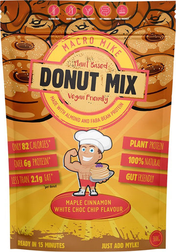MACRO MIKE Protein Donut Baking Mix Maple Cinnamon White Choc Chip 250g