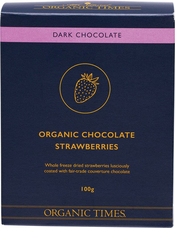 Organic Times Dark Chocolate Strawberries 100g