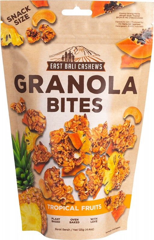 East Bali Cashews Granola Bites Tropical Fruits 125g