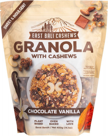 EAST BALI CASHEWS Granola  Chocolate Vanilla 400g
