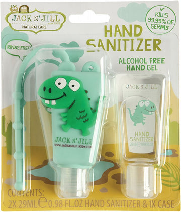 JACK N' JILL Hand Sanitizer & Holder  Alcohol Free - Dino 2x29ml