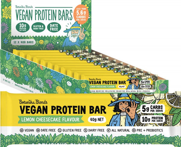 BOTANIKA BLENDS Vegan Protein Bars  Lemon Cheesecake 12x40g