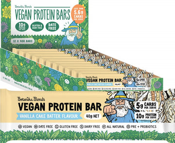 BOTANIKA BLENDS Vegan Protein Bars  Vanilla Cake Batter 12x40g