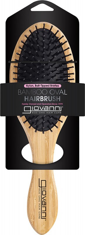 GIOVANNI Bamboo Hair Brush  Oval - Nylon, Ball-Tipped Bristles 1