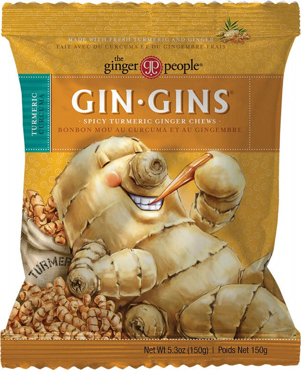 THE GINGER PEOPLE Gin Gins Ginger Candy  Chewy - Spicy Turmeric 150g
