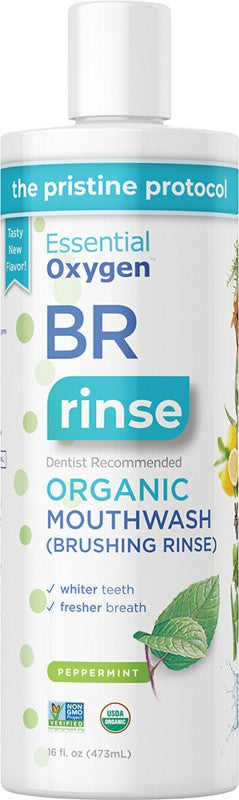 Essential Oxygen Toothpaste/Mouthwash Brushing Rinse Peppermint 473ml