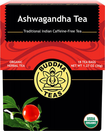 Buddha Teas Organic Herbal Tea Bags Ashwagandha Tea 18pk