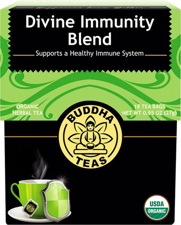 Buddha Teas Organic Herbal Tea Bags Divine Immunity Blend 18pk