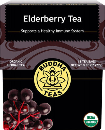 Buddha Teas Organic Herbal Tea Bags Elderberry Tea 18pk