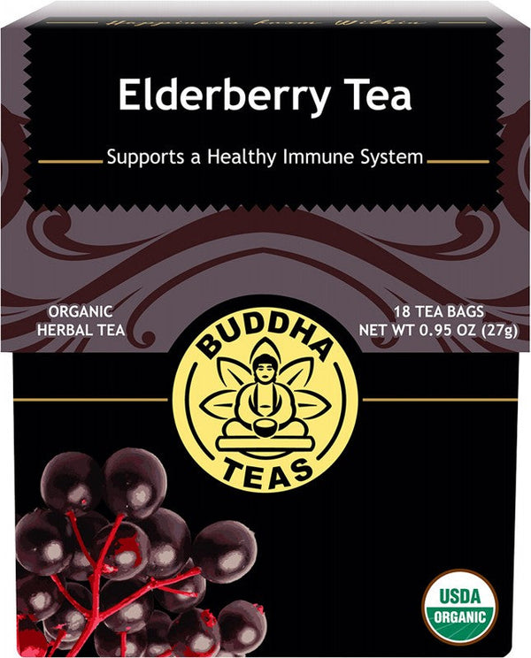 Buddha Teas Organic Herbal Tea Bags Elderberry Tea 18pk