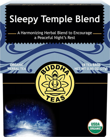 Buddha Teas Organic Herbal Tea Bags Sleepy Temple Blend 18pk