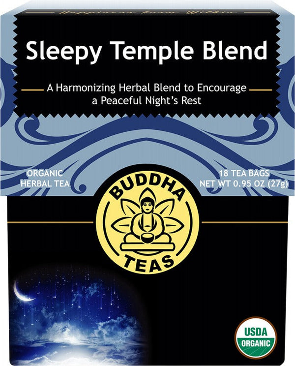 Buddha Teas Organic Herbal Tea Bags Sleepy Temple Blend 18pk