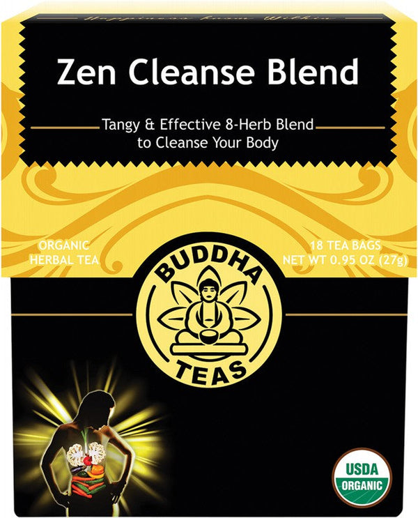 Buddha Teas Organic Herbal Tea Bags Zen Cleanse Blend 18pk