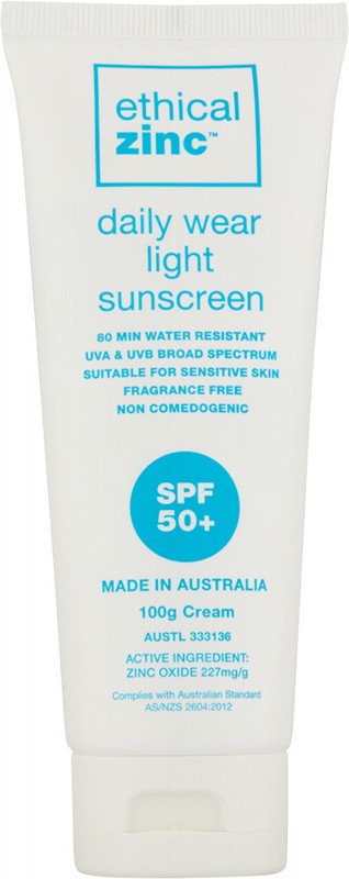 Ethical Zinc Daily Wear Light Sunscreen SPF 50+ 100g