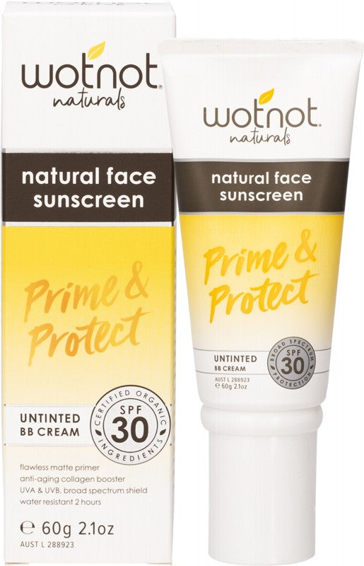 Wotnot Natural Face Sunscreen 30 SPF Untinted BB Cream 60g