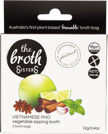 The Broth Sisters Vegetable Sipping Broth Bags Vietnamese Pho 2pk