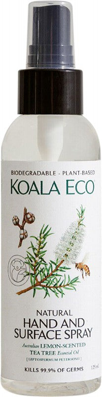 Koala Eco Natural Hand & Surface Sanitiser Lemon Scented TeaTree 125ml