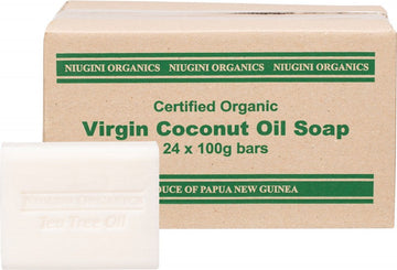 NIUGINI ORGANICS Virgin Coconut Oil Soap (unboxed)  Tea Tree 24x125g