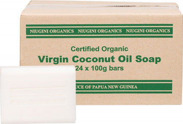 NIUGINI ORGANICS Virgin Coconut Oil Soap (unboxed)  Pure (Unscented) 24x125g