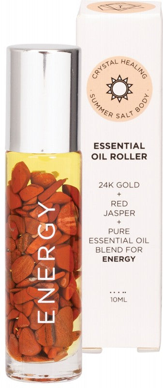 Summer Salt Body Essential Oil Roller 24K Gold Energy Red Jasper 10ml