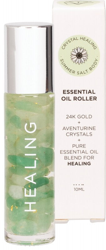 Summer Salt Body Essential Oil Roller 24K Gold Healing Aventurine 10ml