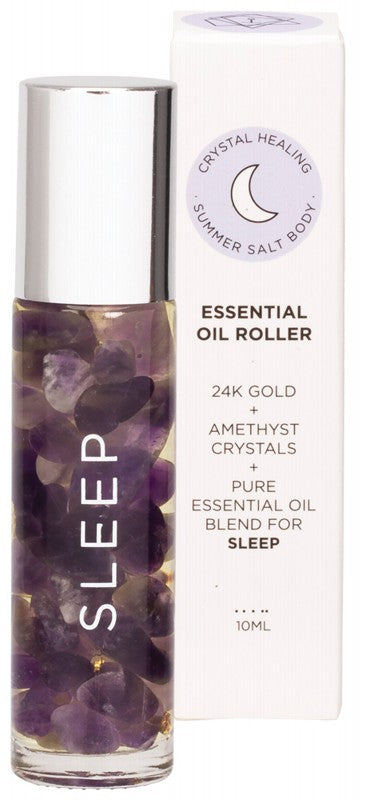Summer Salt Body Essential Oil Roller 24K Gold Sleep Amethyst 10ml