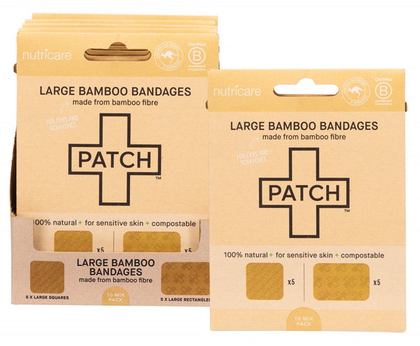 PATCH Adhesive Large Bamboo Bandages  Natural - Cuts & Scratches 5x10