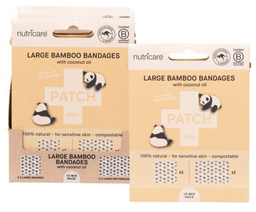 PATCH Adhesive Large Bamboo Bandages  Coconut - Abrasions & Grazes 5x10