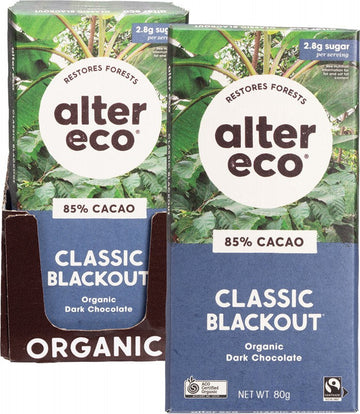 ALTER ECO Chocolate (Organic)  Dark Classic Blackout 12x80g