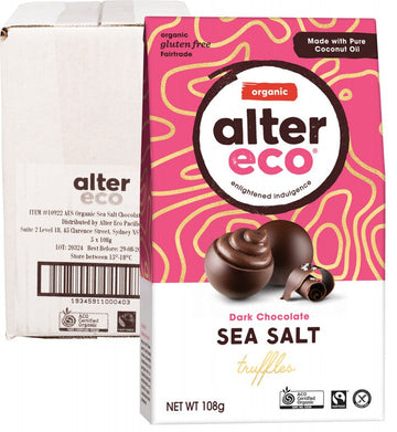 ALTER ECO Chocolate (Organic)  Dark Sea Salt Truffles 5x108g
