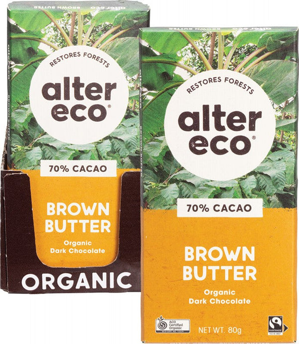 ALTER ECO Chocolate (Organic)  Dark Brown Butter 12x80g