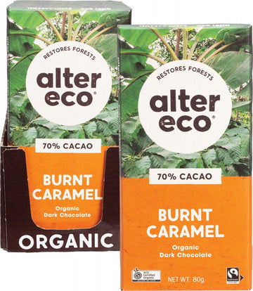 ALTER ECO Chocolate (Organic)  Dark Burnt Caramel 12x80g
