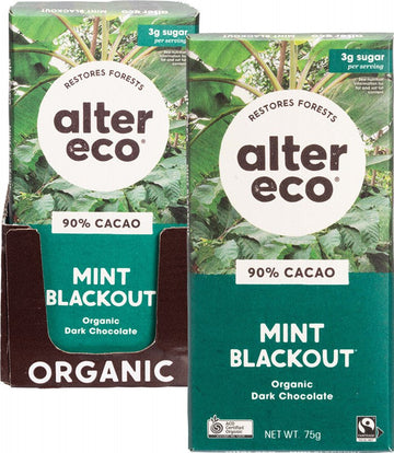 ALTER ECO Chocolate (Organic)  Dark Mint Blackout 12x75g