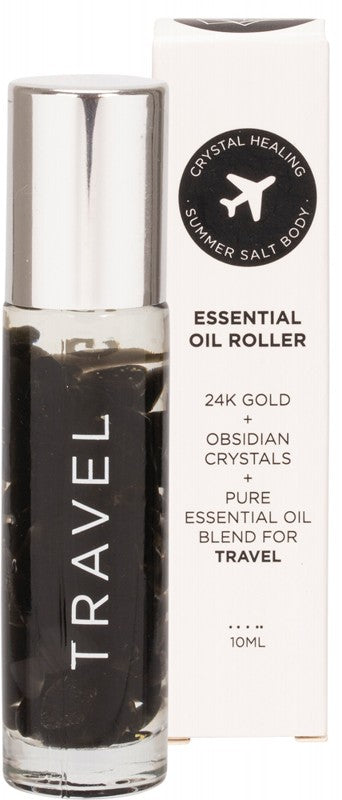Summer Salt Body Essential Oil Roller 24K Gold Travel Obsidian 10ml