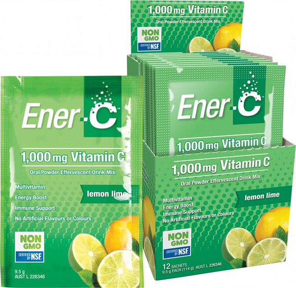 Martin & Pleasance Ener-C 1000mg Vitamin C Drink Mix Lemon Lime Sachets 12pk
