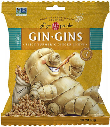 THE GINGER PEOPLE Gin Gins Ginger Candy Bag  Chewy - Spicy Turmeric 60g