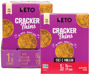 KETO NATURALS Cracker Thins  Salt & Vinegar 6x64g