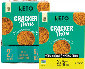 KETO NATURALS Cracker Thins  Sour Cream & Spring Onion 6x64g