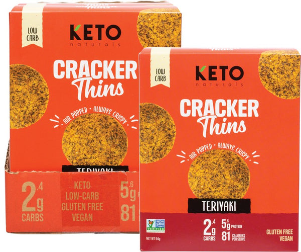 KETO NATURALS Cracker Thins  Teriyaki 6x64g