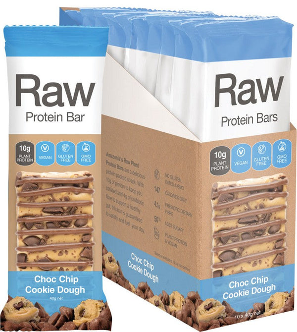 AMAZONIA Raw Protein Bar  Choc Chip Cookie Dough 10x40g
