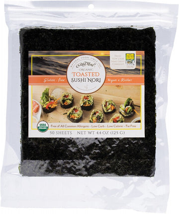 GOLD MINE Sushi Nori  Organic Toasted (50 Sheets) 125g