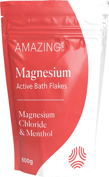 Amazing Oils Magnesium Active Bath Flakes Mag Chloride & Menthol 800g