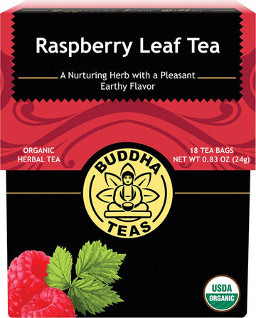 Buddha Teas Organic Herbal Tea Bags Raspberry Leaf Tea 18pk