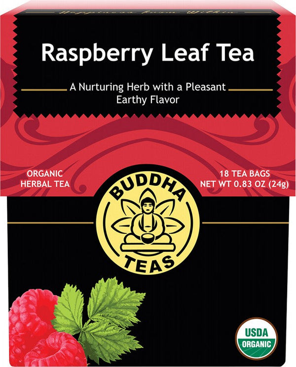 Buddha Teas Organic Herbal Tea Bags Raspberry Leaf Tea 18pk