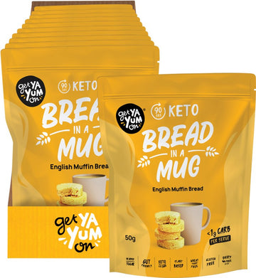 GET YA YUM ON Keto Bread In A Mug  English Muffin Bread 10x50g