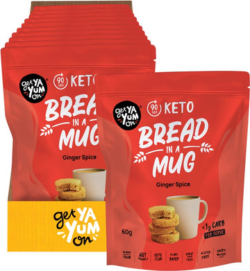 GET YA YUM ON Keto Bread In A Mug  Ginger Spice 10x60g