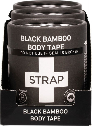 STRAP Rigid Bamboo Body Tape  Black - 5cm X 5metre Roll 3