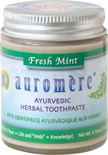 AUROMERE Toothpaste - Ayurvedic  Fresh Mint - Toothpaste In A Jar 117g