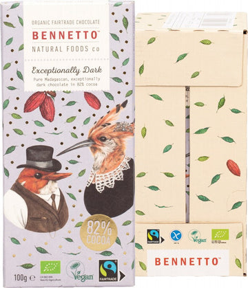 BENNETTO Organic Dark Chocolate  Exceptionally Dark 14x100g