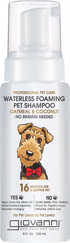 Giovanni Waterless Foaming Pet Shampoo Professional Pet Care 236ml